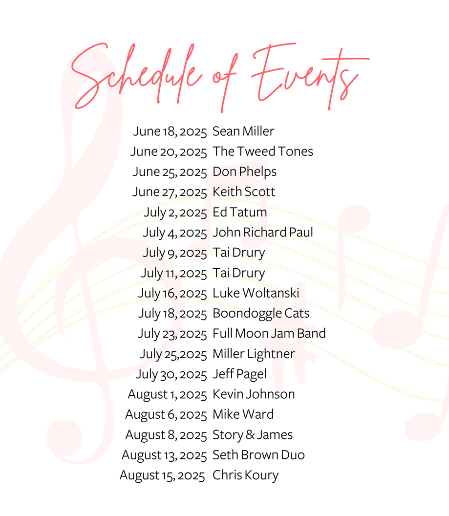 Schedule of Concerts in the Park Musicians by date