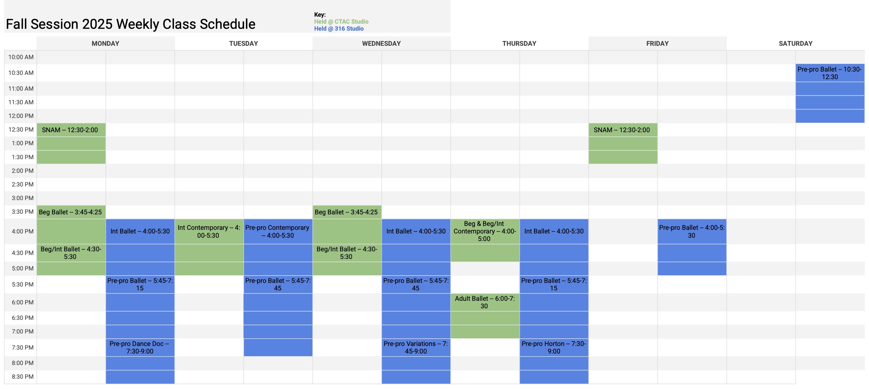 Schedule