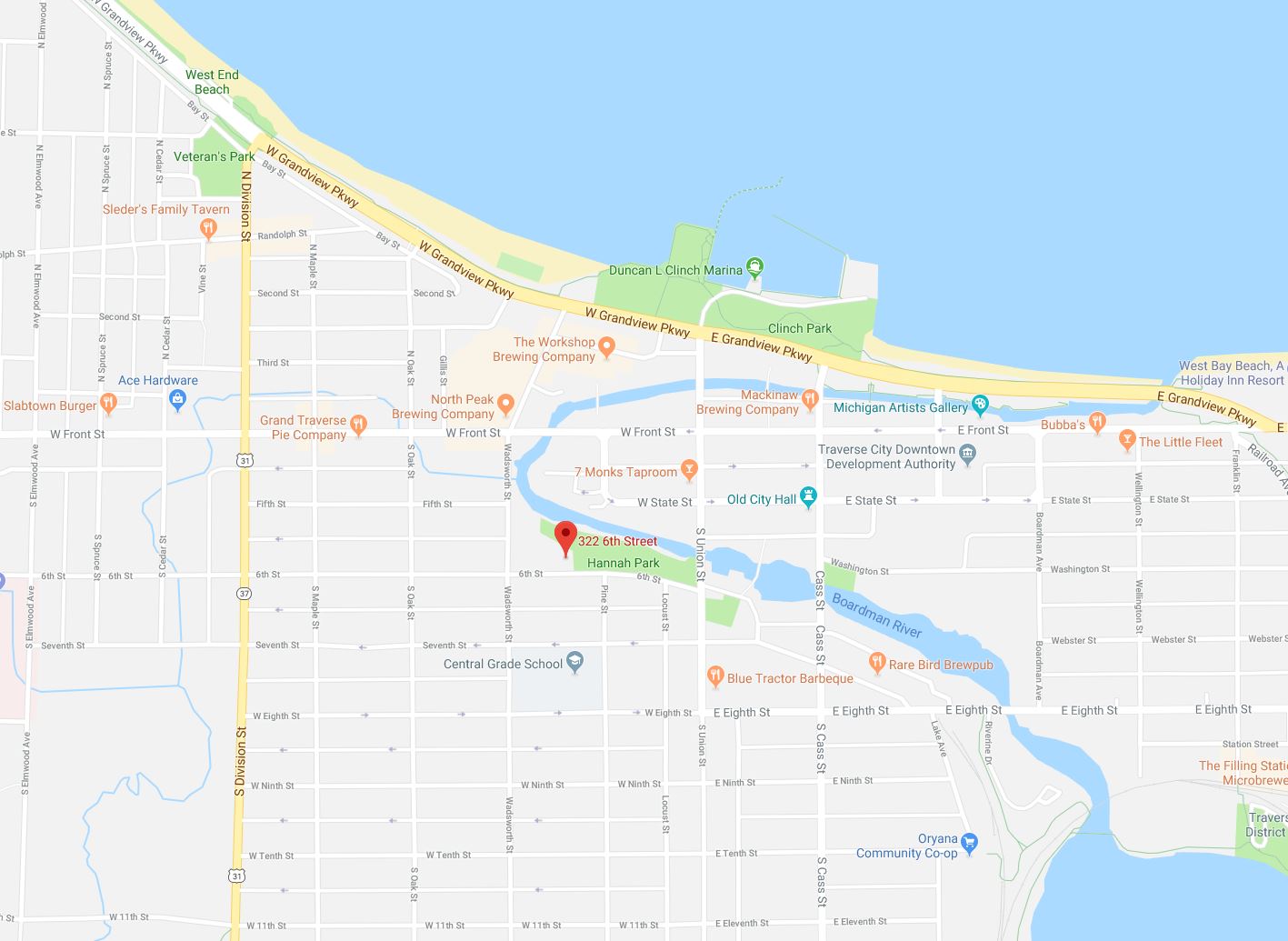 Downtown Traverse City map