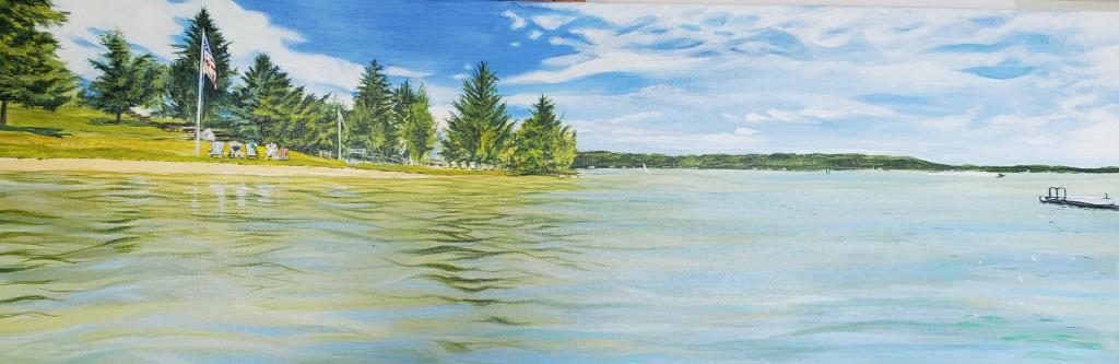 Walloon Lake, acrylic on canvas, 12 x 36