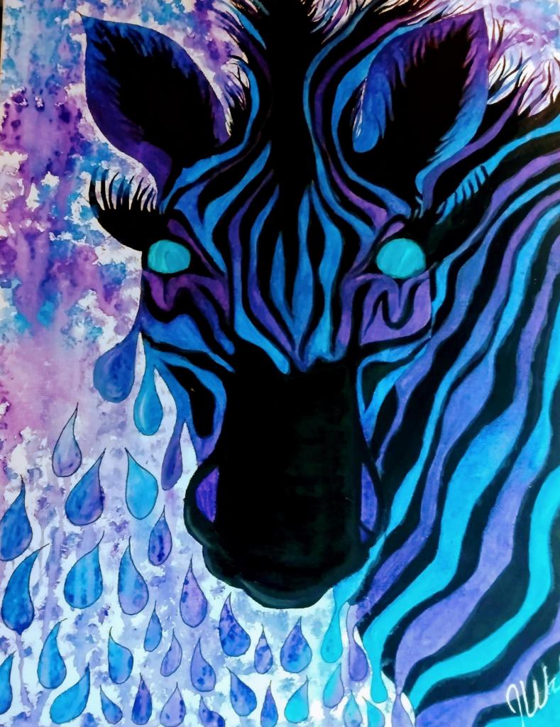 The Painted Zebra 11x14 Watercolor on Canvas Board