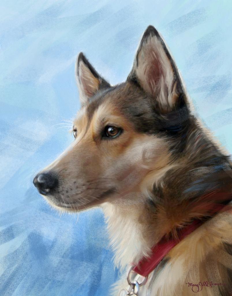 Digital Pastel Portrait on Canvas, 2018